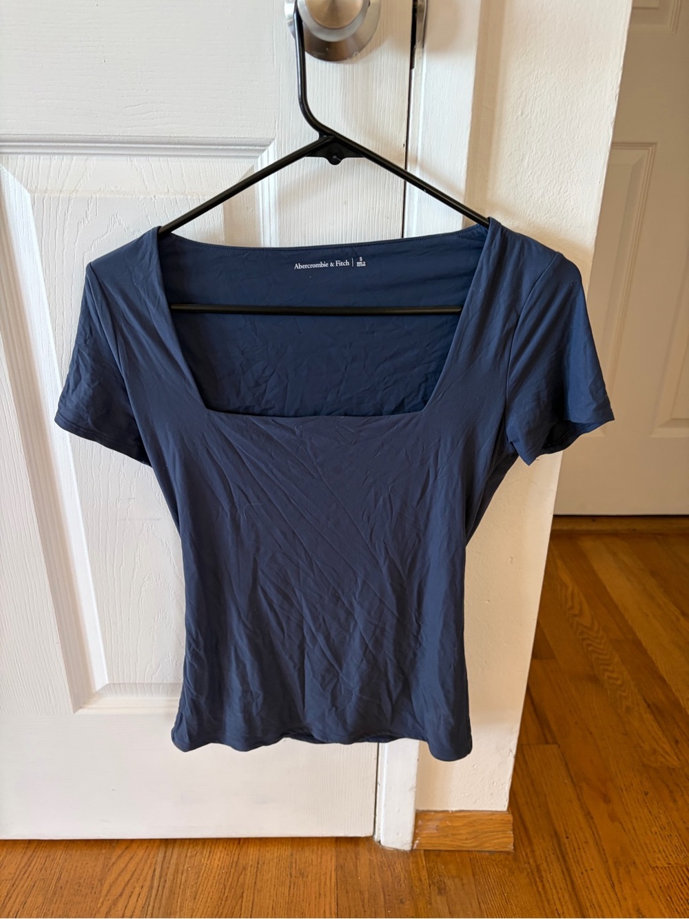 Abercrombie & Fitch Deep Navy Square-Neck Short Sleeve Tee